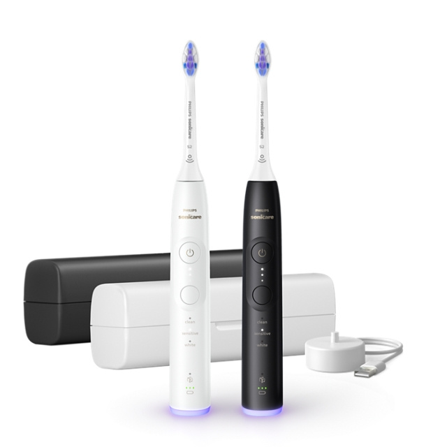 Philips Sonicare hvide og sorte elektriske tandbørster serie 6500 HX7419/01 i gruppen SKØNHED & HELSE / Oral pleje / Elektriske tandbørster hos TP E-commerce Nordic AB (D07022)