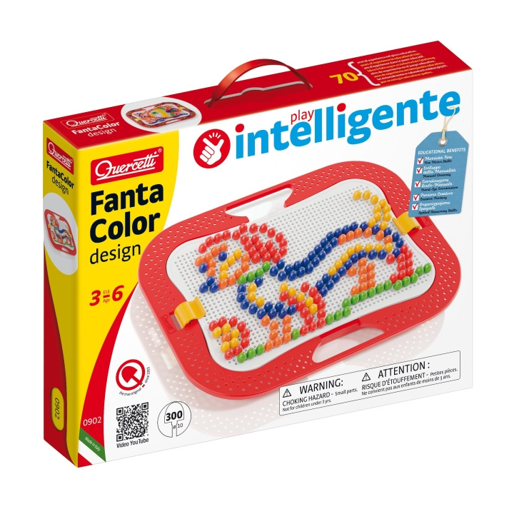 Quercetti FantaColor Design (300 stk.) - (QU-0902) i gruppen SPORT, FRITID & HOBBY / Hobby / Perler / Perleplader & Perler hos TP E-commerce Nordic AB (D07045)