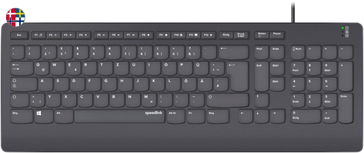 Speedlink HI-GENIC antibakterielt tastatur, sort - nordisk layout i gruppen COMPUTERTILBEHØR / Mus og tastatur / Tastatur hos TP E-commerce Nordic AB (D07068)