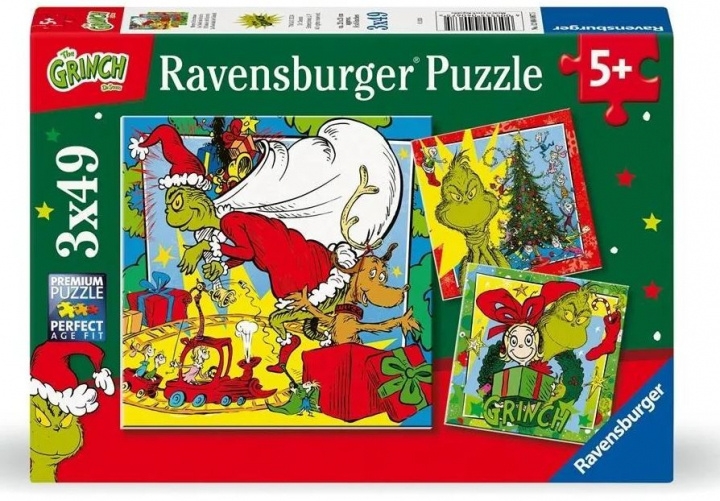 Ravensburger Puslespil - Grinchen 3x49p (12004067) i gruppen LEGETØJ, BØRN & BABY / Legetøj / børns puslespil hos TP E-commerce Nordic AB (D07069)