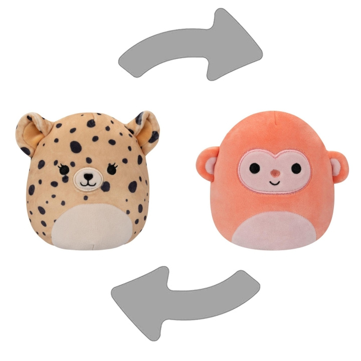 Squishmallows Flip A Mallow 13 cm P17 - Lexie The Cheetah/Elton The Monkey i gruppen LEGETØJ, BØRN & BABY / Babyleg (0-3 år) / Tøjdyr hos TP E-commerce Nordic AB (D07077)