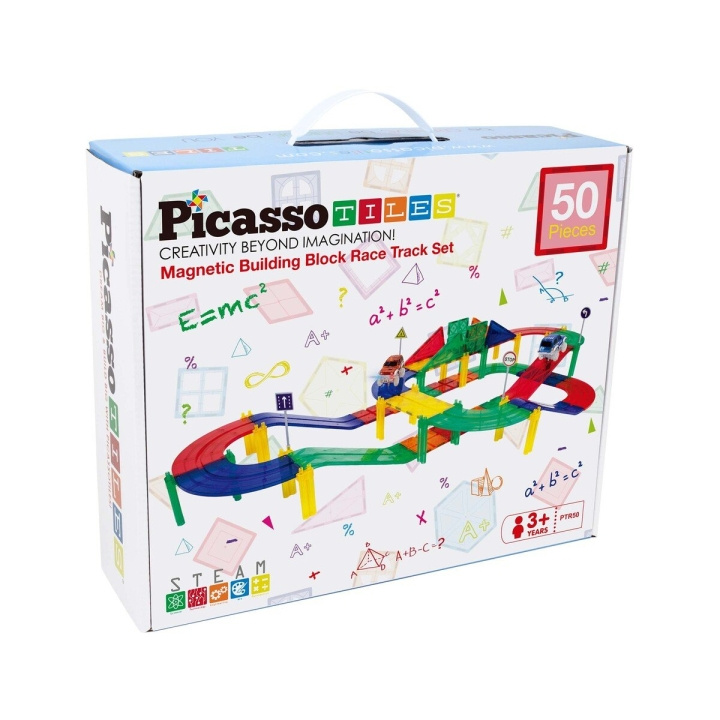 Picasso Tiles Sæt med racerbilbane (PTR50) i gruppen LEGETØJ, BØRN & BABY / Legetøj / Bilbaner hos TP E-commerce Nordic AB (D07098)