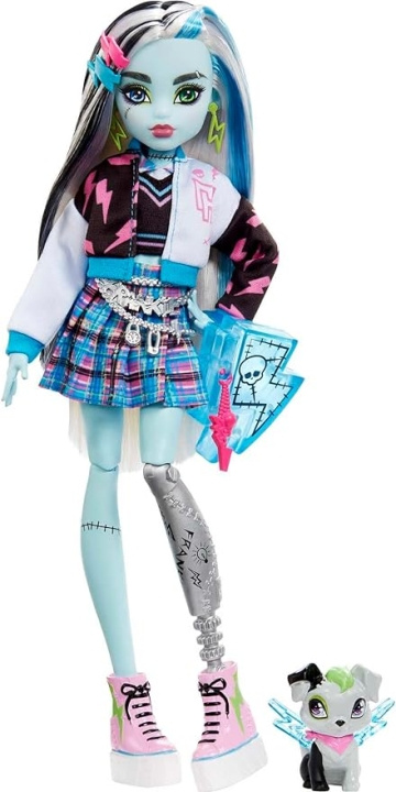 Monster High - Kernedukke med kæledyr - Frankie (HXH73) i gruppen LEGETØJ, BØRN & BABY / Legetøj / Docks og tilbehør hos TP E-commerce Nordic AB (D07136)