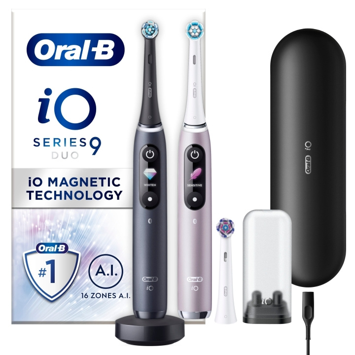 Oral B iO9 Duo Pack Black Onyx & Rose Quartz elektrisk tandbørste i gruppen SKØNHED & HELSE / Oral pleje / Elektriske tandbørster hos TP E-commerce Nordic AB (D07145)