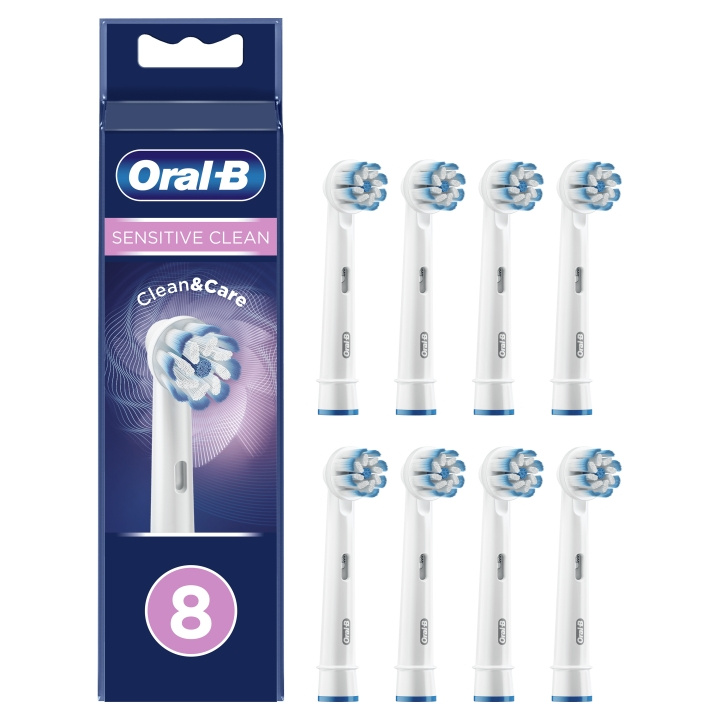 Oral B Sensitive Clean&Care udskiftningshoveder 8 stk i gruppen SKØNHED & HELSE / Oral pleje / Tilbehør til elektriske tandbørster hos TP E-commerce Nordic AB (D07172)