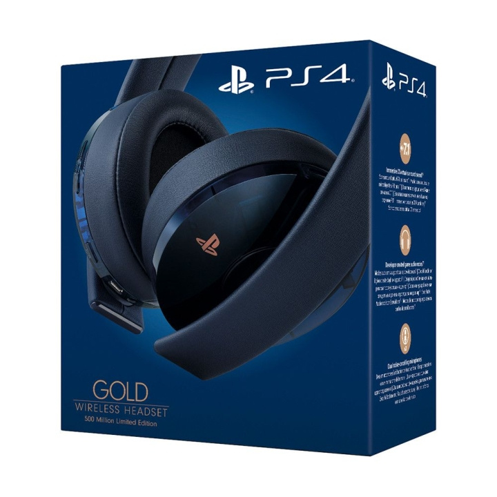 Sony PS4 500 millioner guldheadset i begrænset udgave i gruppen HJEMMEELEKTRONIK / Spilkonsoller og tilbehør / Sony PlayStation 5 hos TP E-commerce Nordic AB (D07189)