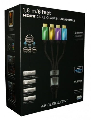 PDP Gaming Quad HDMI-kabel 6\' AfterGlow (grøn/guld/lilla/blå) i gruppen HJEMMEELEKTRONIK / Kabler og adaptere / HDMI / Kabler hos TP E-commerce Nordic AB (D07293)