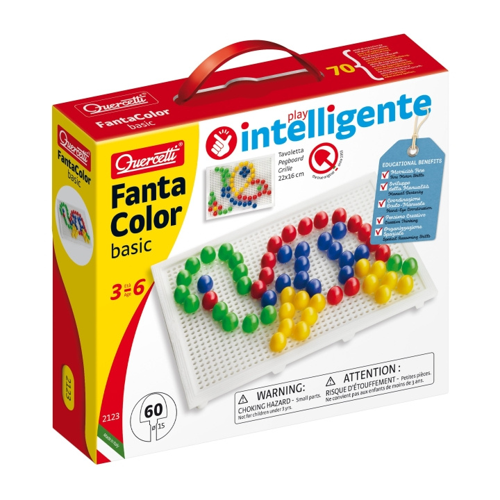 Quercetti FantaColor Tab Basic (60 stk.) - (QU-2123) i gruppen SPORT, FRITID & HOBBY / Hobby / Perler / Perleplader & Perler hos TP E-commerce Nordic AB (D07365)