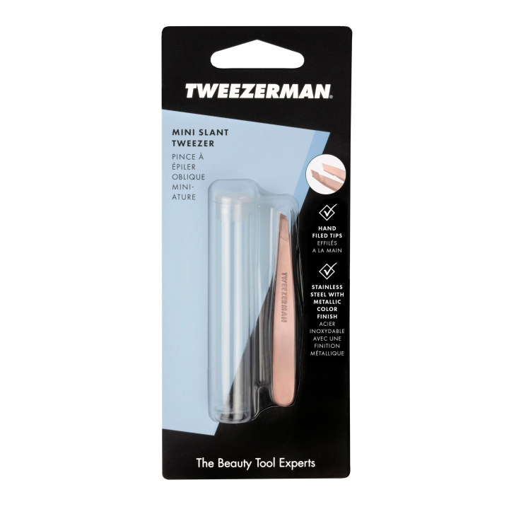 Tweezerman Mini skrå pincet - rosa guld i gruppen SKØNHED & HELSE / Makeup / Værktøj & Makeup sæt / Øvrigt værktøj hos TP E-commerce Nordic AB (D07395)