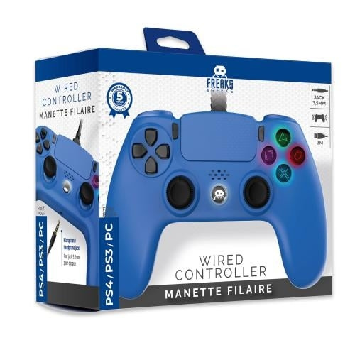 Trade Invaders Kablet controller til PS4 med 3M-kabel - Blå i gruppen HJEMMEELEKTRONIK / Spilkonsoller og tilbehør / Sony PlayStation 4 hos TP E-commerce Nordic AB (D07502)