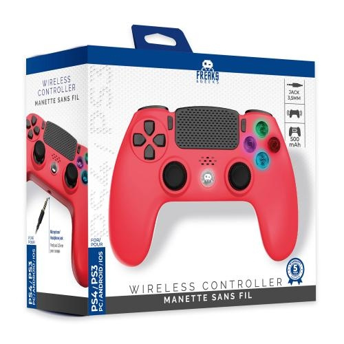 Trade Invaders Trådløs controller til PS4 med 3,5 mm jackstik - LED - Rød i gruppen HJEMMEELEKTRONIK / Spilkonsoller og tilbehør / Sony PlayStation 4 hos TP E-commerce Nordic AB (D07504)