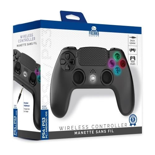 Trade Invaders Trådløs controller til PS4 med 3,5 mm jackstik - LED - Sort i gruppen HJEMMEELEKTRONIK / Spilkonsoller og tilbehør / Sony PlayStation 4 hos TP E-commerce Nordic AB (D07508)