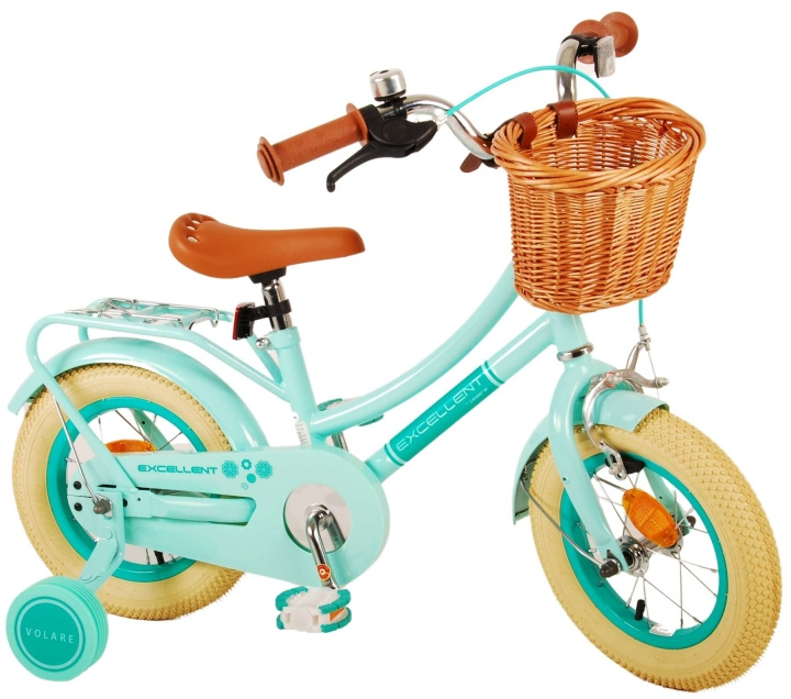 Volare Børnecykel 12 - Excellent Grøn (21187) i gruppen LEGETØJ, BØRN & BABY / Udeleg & Sport / Cykler og scootere hos TP E-commerce Nordic AB (D07640)