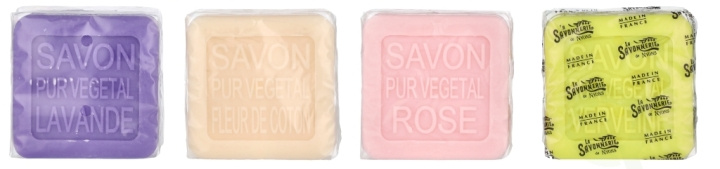 La Savonnerie De Nyons Soap Bar Set 4 Pcs - Dog 400 g 4x100gr - Lavender/Verbena/Cottonflower/Rose i gruppen SKØNHED & HELSE / Hudpleje / Kropspleje / Duft sæbe hos TP E-commerce Nordic AB (D07891)