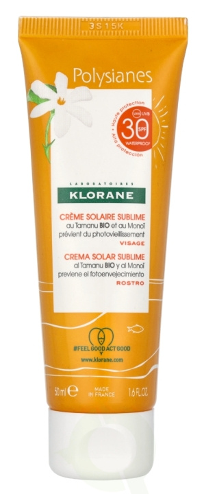 Klorane Polysianes Solar Sublime Face Sun Cream SPF30 50 ml i gruppen SKØNHED & HELSE / Hudpleje / Tanning / Solbeskyttelse hos TP E-commerce Nordic AB (D08154)