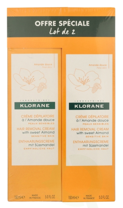 Klorane Hair Removal Cream With Sweet Almond Duo Set 300 ml 2x150ml i gruppen SKØNHED & HELSE / Hår og styling / Hårfjerning / Ladyshave hos TP E-commerce Nordic AB (D08159)