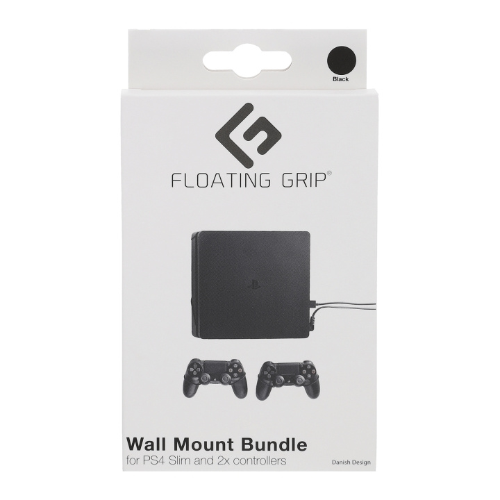 FLOATING GRIP Playstation 4 Slim og controller-vægbeslag - pakke (sort) i gruppen HJEMMEELEKTRONIK / Spilkonsoller og tilbehør / Sony PlayStation 4 hos TP E-commerce Nordic AB (D08452)