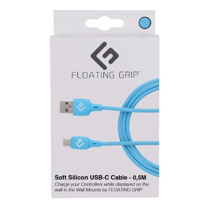 FLOATING GRIP 0,5M USB-C-kabel i silikone (blå) i gruppen COMPUTERTILBEHØR / Kabler og adaptere / USB / USB-C hos TP E-commerce Nordic AB (D08482)