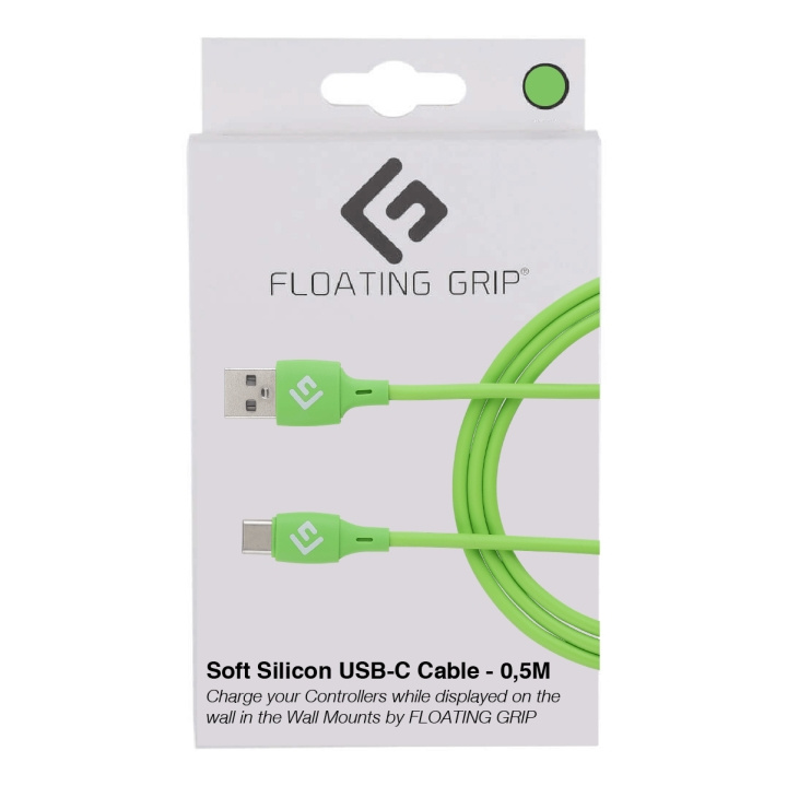 FLOATING GRIP 0,5M USB-C-kabel i silikone (grøn) i gruppen COMPUTERTILBEHØR / Kabler og adaptere / USB hos TP E-commerce Nordic AB (D08483)