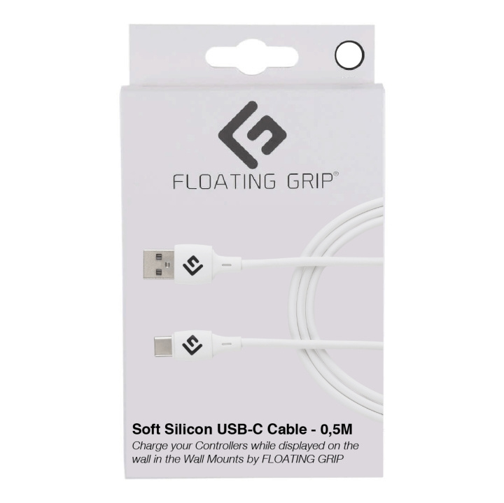 FLOATING GRIP 0,5M USB-C-kabel i silikone (hvid) i gruppen COMPUTERTILBEHØR / Kabler og adaptere / USB / USB-C hos TP E-commerce Nordic AB (D08484)