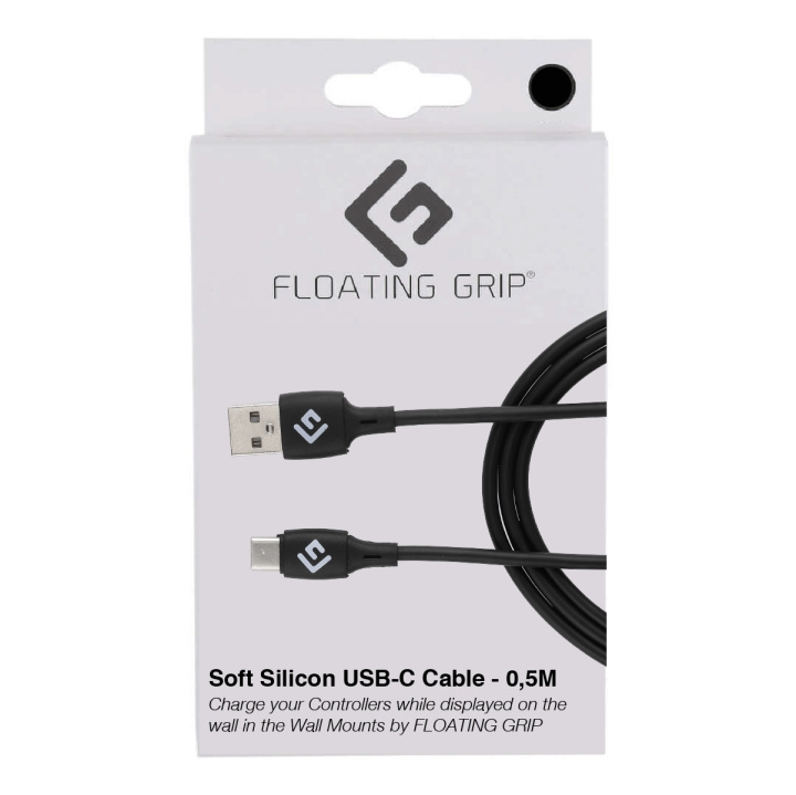 FLOATING GRIP 0,5M USB-C-kabel i silikone (sort) i gruppen COMPUTERTILBEHØR / Kabler og adaptere / USB / USB-C hos TP E-commerce Nordic AB (D08485)