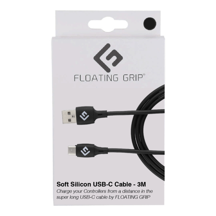 FLOATING GRIP 3M USB-C-kabel i silikone (sort) i gruppen COMPUTERTILBEHØR / Kabler og adaptere / USB / USB-C hos TP E-commerce Nordic AB (D08500)