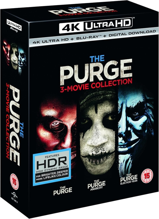 The Purge 1 to 3 4K Ultra HD + Blu-Ray i gruppen HJEMMEELEKTRONIK / Lyd & billede / Tv og tilbehør / Film / Blu-ray hos TP E-commerce Nordic AB (D08561)