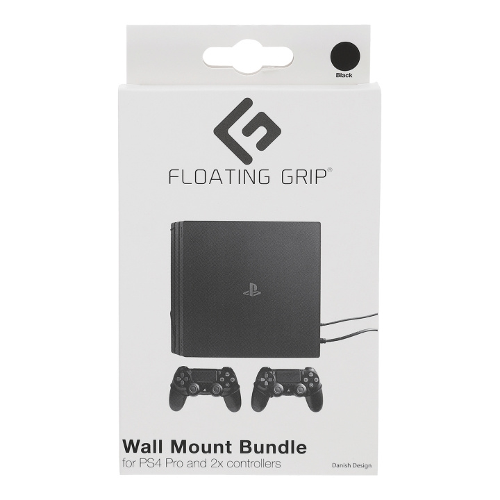 FLOATING GRIP Playstation 4 Pro og controller-vægbeslag - pakke (sort) i gruppen HJEMMEELEKTRONIK / Spilkonsoller og tilbehør / Sony PlayStation 4 hos TP E-commerce Nordic AB (D08927)