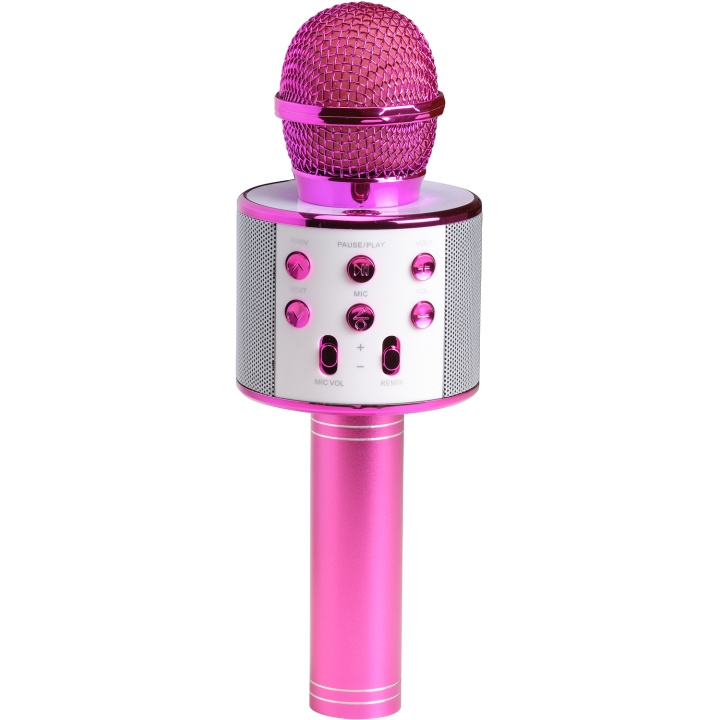 Denver Bluetooth Karaoke Microphone with built-in speaker. Pink in colour i gruppen HJEMMEELEKTRONIK / Lyd & billede / Håndholdte mikrofoner hos TP E-commerce Nordic AB (D09101)