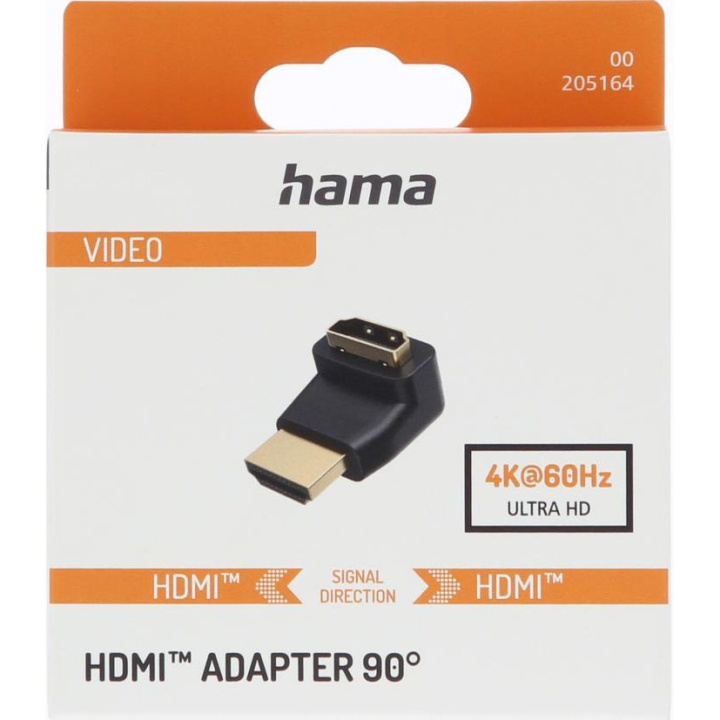 Hama Adapter HDMI 90 Degree Gold Black i gruppen HJEMMEELEKTRONIK / Kabler og adaptere / HDMI hos TP E-commerce Nordic AB (D09189)