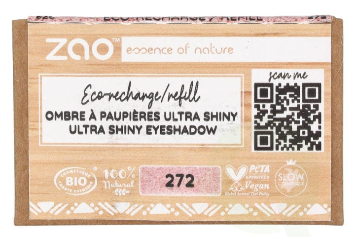 Zao Rectangle Shiny Eyeshadow - Refill 1.3 g #272 Rose Feeriqu i gruppen SKØNHED & HELSE / Makeup / Øjne og øjenbryn / Øjenskygge hos TP E-commerce Nordic AB (D09351)