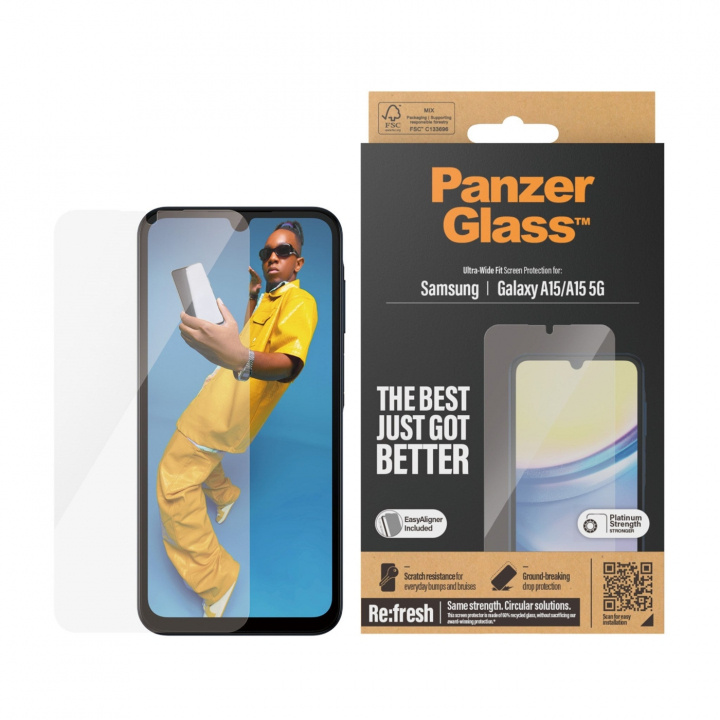 PanzerGlass Skærmbeskytter Transparent Samsung Galaxy A15 i gruppen SMARTPHONES & TABLETS / Mobil Beskyttelse / Samsung hos TP E-commerce Nordic AB (D10148)