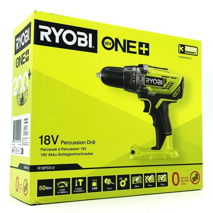 Ryobi One+ R18PD3-0 Hammerbor/skruemaskine Intet batteri 18V i gruppen HJEM, HUS & HAVE / Værktøj / Skruetrækkere hos TP E-commerce Nordic AB (D10151)