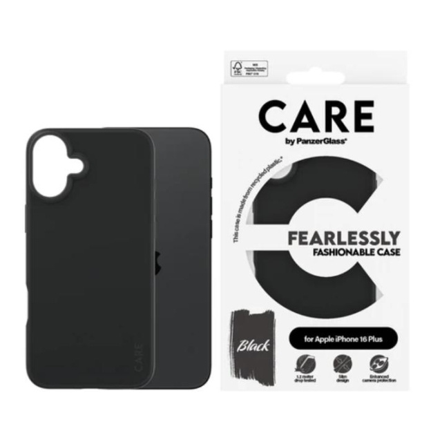 PanzerGlass CARE Fashionable Case til iPhone 16 Plus Sort i gruppen SMARTPHONES & TABLETS / Mobil Beskyttelse / Apple / iPhone 16 hos TP E-commerce Nordic AB (D10252)