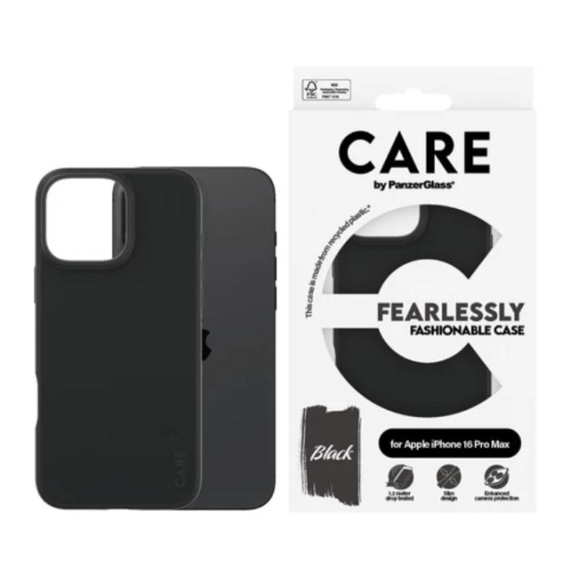 PanzerGlass CARE Fashionable Case til iPhone 16 Pro Max Sort i gruppen SMARTPHONES & TABLETS / Mobil Beskyttelse / Apple / iPhone 16 hos TP E-commerce Nordic AB (D10253)