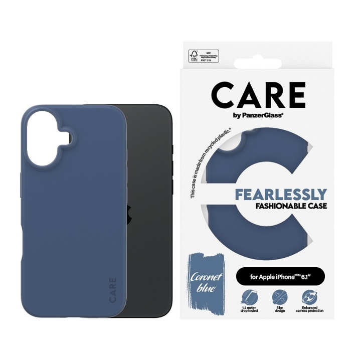 PanzerGlass CARE Fashionable Case til iPhone 16 Blå i gruppen SMARTPHONES & TABLETS / Mobil Beskyttelse / Apple / iPhone 16 hos TP E-commerce Nordic AB (D10254)