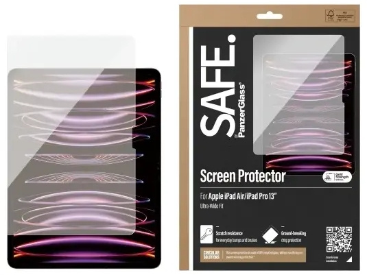 PanzerGlass SAFE Skærmbeskytter Gennemsigtig til Apple iPad Pro 13, iPad Air ULTRA-WIDE fit i gruppen SMARTPHONES & TABLETS / Tablet beskyttelse / Apple iPad hos TP E-commerce Nordic AB (D10281)