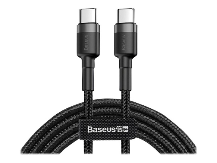 Baseus Cafule USB 2.0 USB Type-C cable 2m Black Grey i gruppen COMPUTERTILBEHØR / Kabler og adaptere / USB / USB-C hos TP E-commerce Nordic AB (D10285)