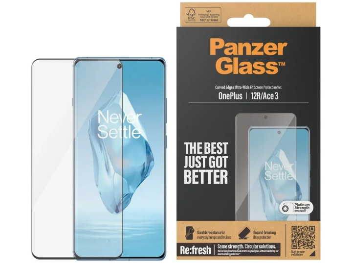 PanzerGlass Screen Protector OnePlus 12R, Ace 3 | Ultra-Wide Fit i gruppen SMARTPHONES & TABLETS / Mobil Beskyttelse / OnePlus hos TP E-commerce Nordic AB (D10297)