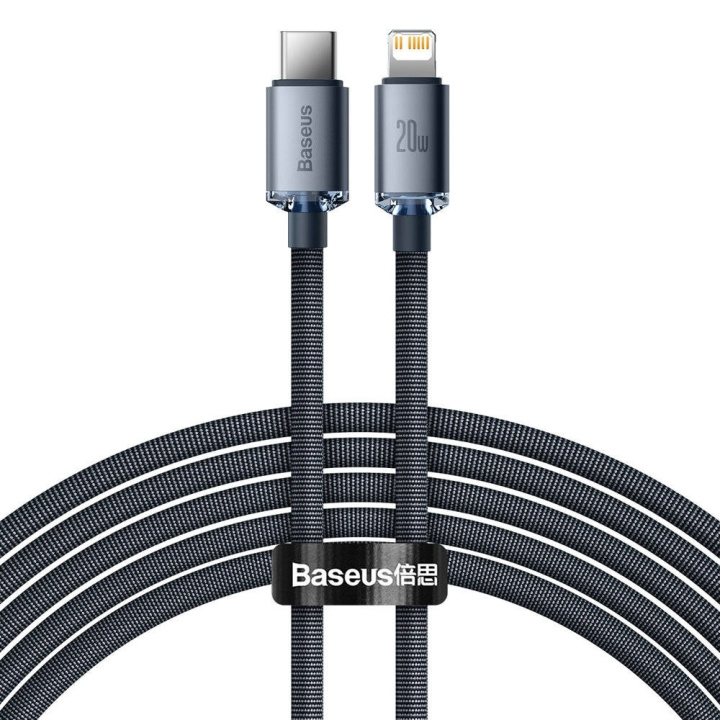 Baseus Crystal Shine USB-C til Lightning kabel 20W 2m sort i gruppen COMPUTERTILBEHØR / Kabler og adaptere / USB / USB-C hos TP E-commerce Nordic AB (D10364)