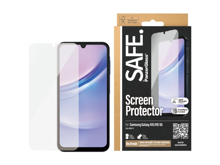 PanzerGlass SAFE. by PanzerGlass Ren Samsung Galaxy A15 i gruppen SMARTPHONES & TABLETS / Mobil Beskyttelse / Samsung hos TP E-commerce Nordic AB (D10403)