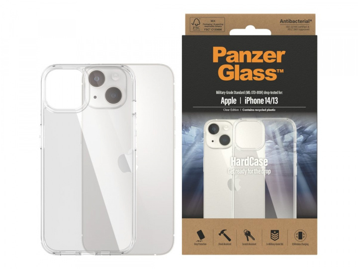 PanzerGlass HardCase Beskyttelsescover Klar Apple iPhone 13, 14 i gruppen SMARTPHONES & TABLETS / Mobil Beskyttelse / Apple / iPhone 14 hos TP E-commerce Nordic AB (D10419)