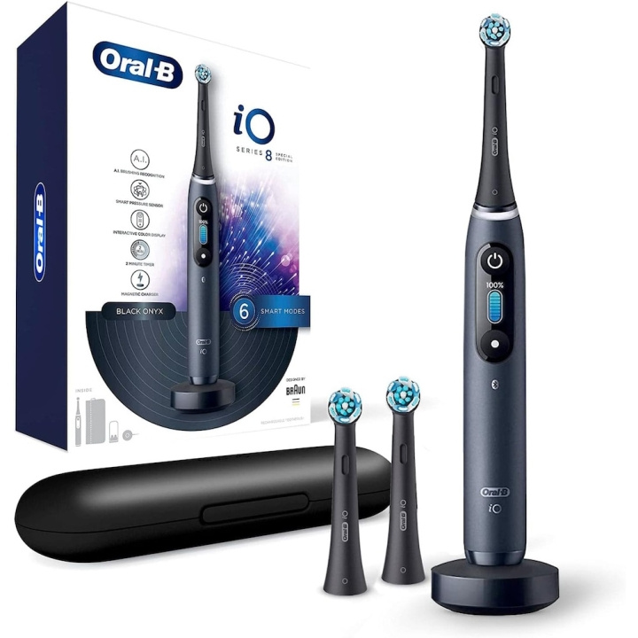 Oral B iO Series 8N Elektrisk tandbørste Black Onyx i gruppen SKØNHED & HELSE / Oral pleje / Elektriske tandbørster hos TP E-commerce Nordic AB (D10467)