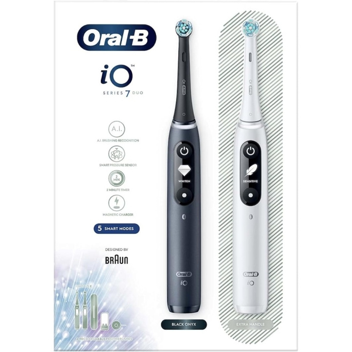 Oral B iO Series 7 Duo Sort Hvid Elektrisk tandbørste i gruppen SKØNHED & HELSE / Oral pleje / Elektriske tandbørster hos TP E-commerce Nordic AB (D10468)