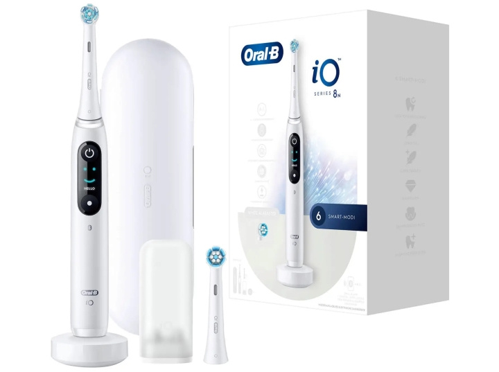 Oral B iO Series 8N Tandbørstesæt, Hvid i gruppen SKØNHED & HELSE / Oral pleje / Elektriske tandbørster hos TP E-commerce Nordic AB (D10474)