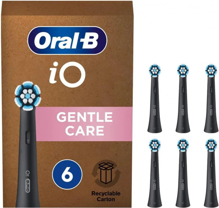 Oral B iO Gentle Care 6-Pack Black i gruppen SKØNHED & HELSE / Makeup / Værktøj & Makeup sæt / Børster og pensler hos TP E-commerce Nordic AB (D10479)