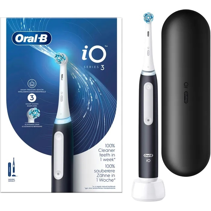 Oral B iO Series 3 Electric toothbrush, Black i gruppen SKØNHED & HELSE / Oral pleje / Elektriske tandbørster hos TP E-commerce Nordic AB (D10493)