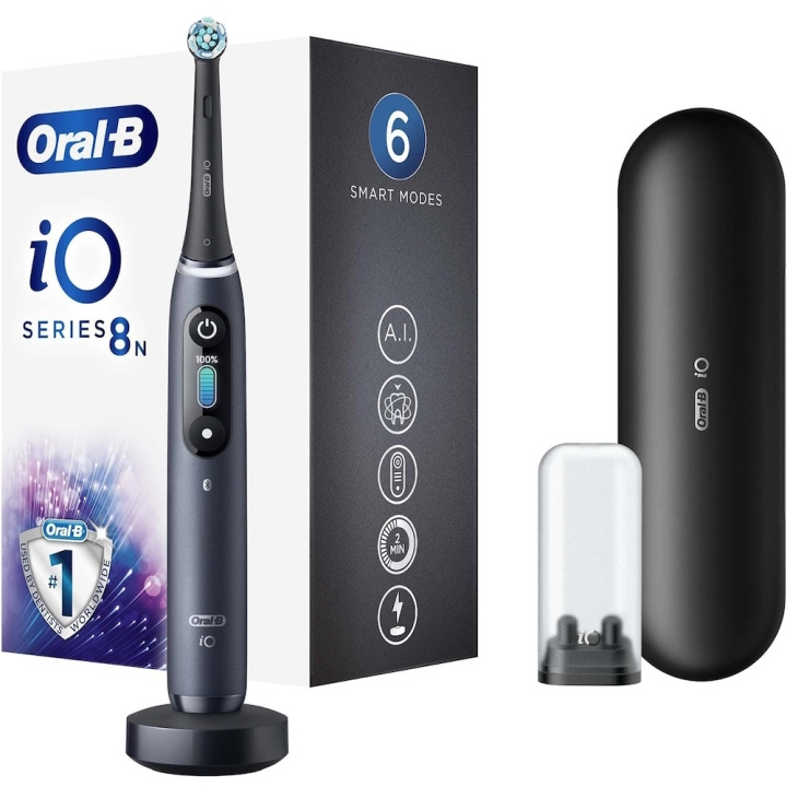 Oral B iO Series 8N Electric toothbrush, Black Onyx i gruppen SKØNHED & HELSE / Oral pleje / Elektriske tandbørster hos TP E-commerce Nordic AB (D10501)