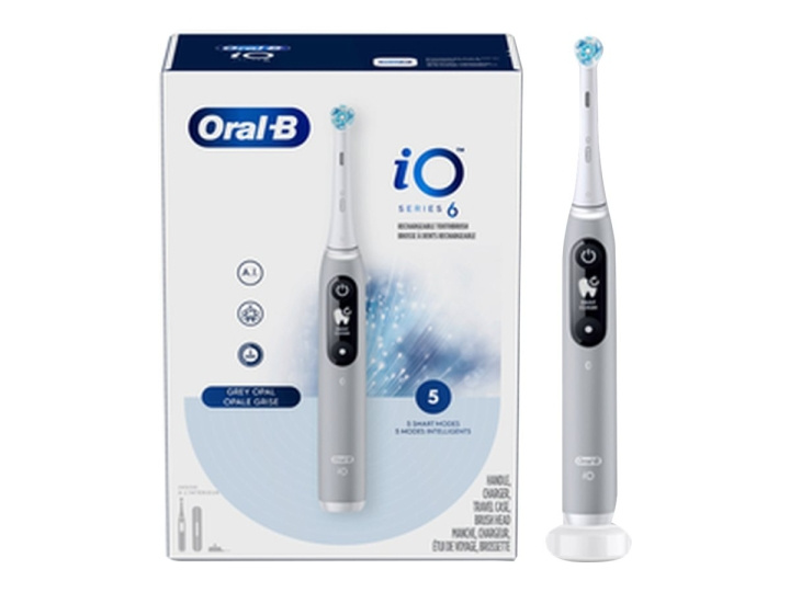 Oral B iO Series 6 Electric toothbrush, Opal grey i gruppen SKØNHED & HELSE / Oral pleje / Elektriske tandbørster hos TP E-commerce Nordic AB (D10508)