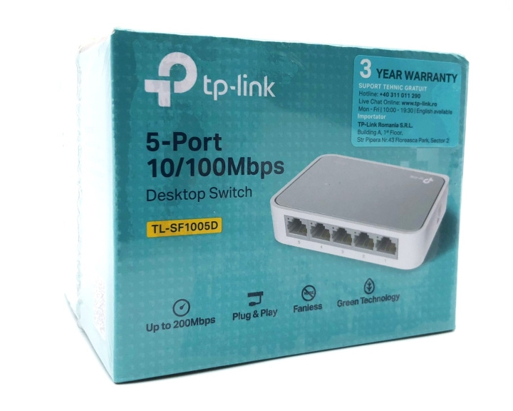 TP-Link TL-SF1005D Mbps Desktop Switch 5-porte 10/100 i gruppen COMPUTERTILBEHØR / Netværk / Switches hos TP E-commerce Nordic AB (D10516)